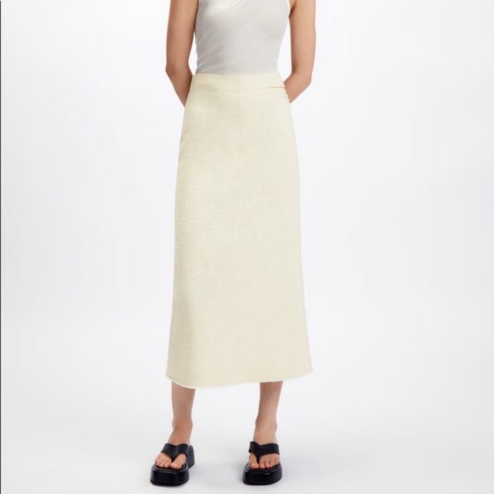 Zara FRAYED TEXTURED SKIRT Size XL